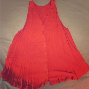 Linen tank in tomato